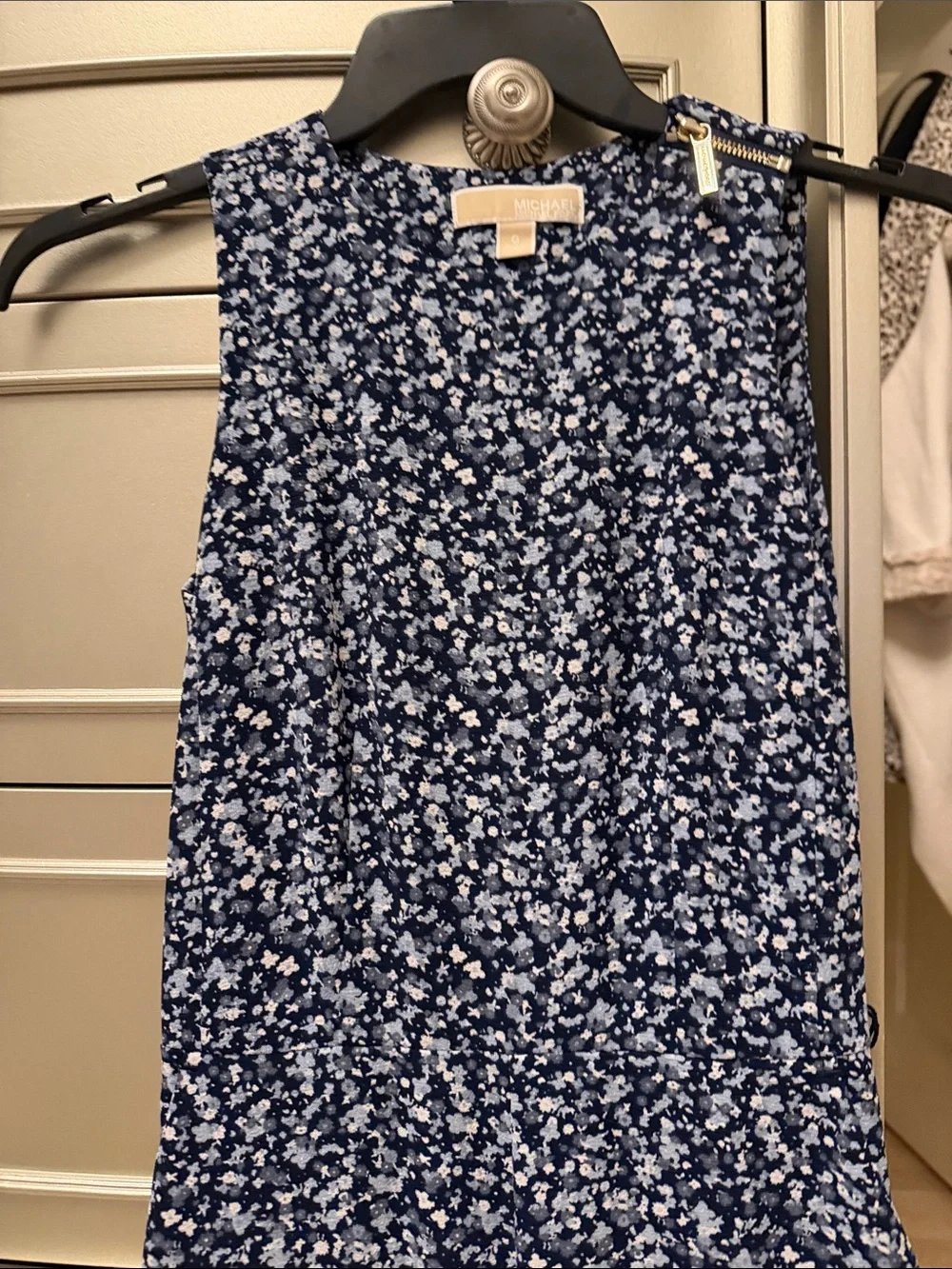 Michael Kors Navy and White Floral Jumpsuit